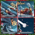 thumbnail image 2 of Snowy Theme Christmas Banner Golden Lettering Believe Banner Colorful Decor Santa Claus Pattern Holiday Banner for Christmas Party Home Decoration Holiday Celebration, 2 of 9
