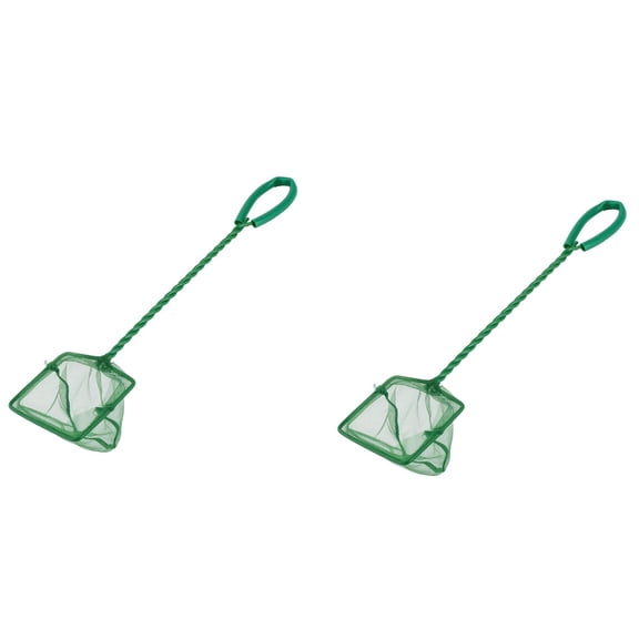 Dependable Industries Aquarium Care Set: 2-Pack Fine Mesh Nylon Fish Nets with Extended 17.5-Inch Handles for Safe Fish Handling and Tank Maintenance