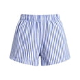 thumbnail image 5 of Striped Running Shorts Womens High Waist Ladies Summer Workout Sports Gym Shorts for Women with Pockets Blue L, 5 of 6