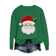 thumbnail image 5 of asdoklhq Christmas Tops for Women Christmas Women's Round Neck Hoodless Christmas Printed Casual Loose Sweatshirt Green S, 5 of 6