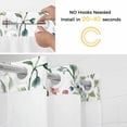 thumbnail image 2 of Spring Floral No Hooks Shower Curtain with Snap-in Liner Colorful Flowers Green Leaves Watercolor Farmhouse Shower Curtains for Bathroom, Waterproof, Easy Install, Washable 36"x78", 2 of 9