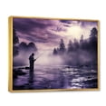 thumbnail image 2 of Designart "The Lake Fishing At wall art II" Sports Floater Framed Wall Art Living Room, 2 of 7