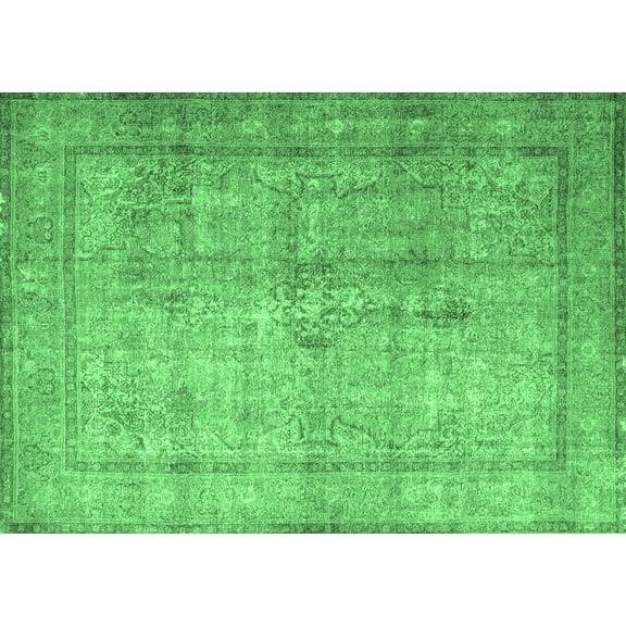 Ahgly Company Indoor Rectangle Persian Emerald Green Traditional Area Rugs, 5' x 7'