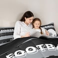 thumbnail image 5 of Feelyou Rugby Sport Player Full Size Comforter Sets for Teens, Grey Black Cartoon Bedding Comforter Set, Football Soccer Theme Reversible Bedding Sets, Lightweight Room Decor, 3 Pieces, 5 of 8