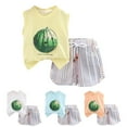 thumbnail image 4 of EnJoCho 6 Months Clothes Boy Summer New Sleeveless Watermelon Print T Shirt + Tie Shorts Fashion Boy Suit Kids School Fashion Suit 6-12 Months, 4 of 4