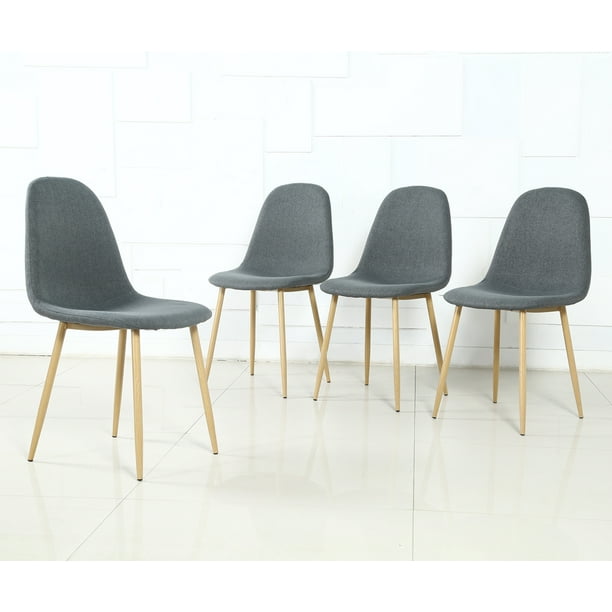 Nopurs Modern Dining Chairs Set of 4,Fabric Deep Grey Kitchen Chairs