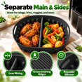 thumbnail image 5 of Reusable Divided Air Fryer Silicone Liner, Square Cooking Tray Insert, Raised Ridges for Grease Drainage, Built-In Side Handles for Easy Lifting, Akmoler, 5 of 8