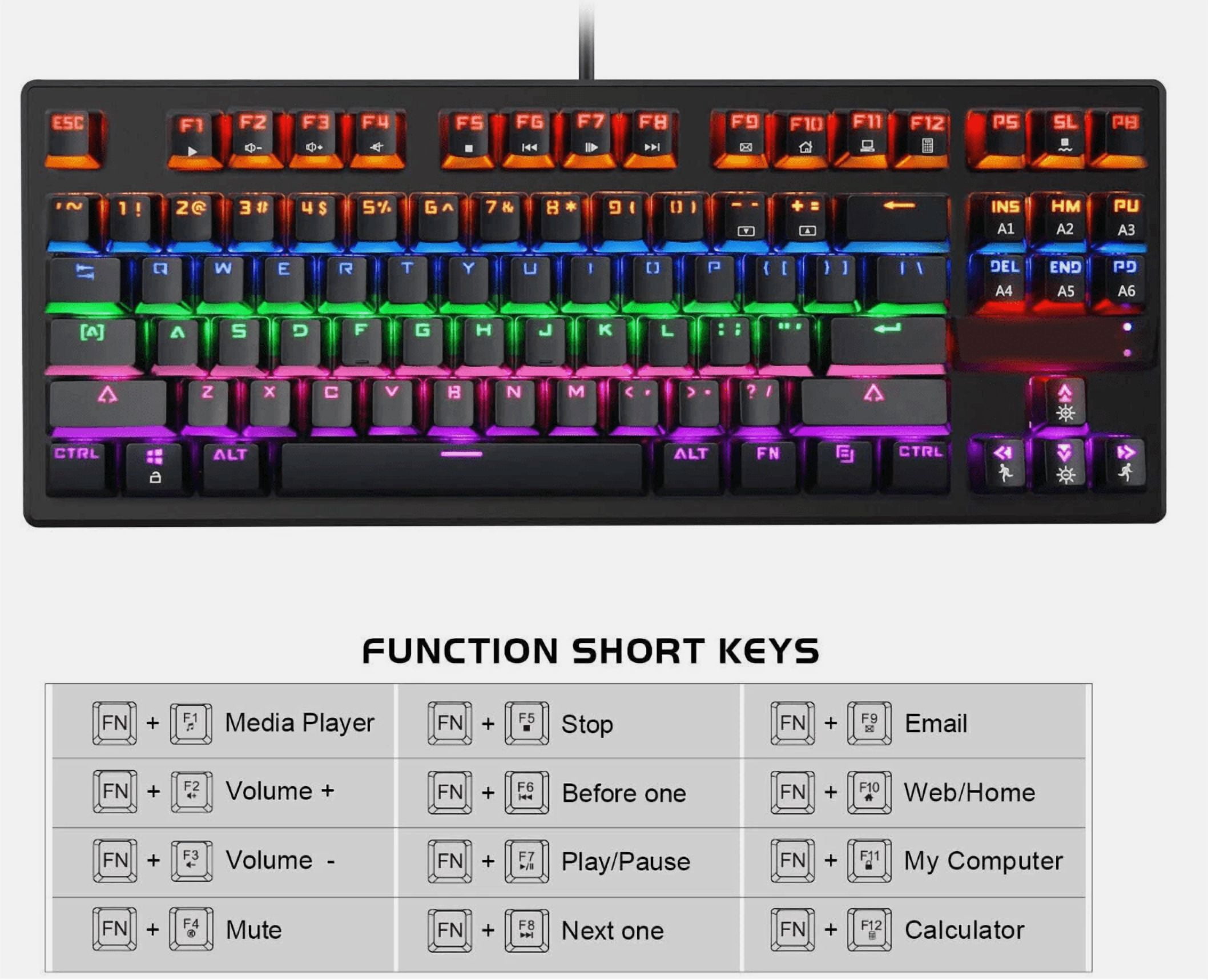 Computer Desktop Gaming Keyboard and Mouse Mechanical Feel Led Light Backlit