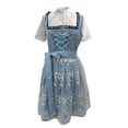 thumbnail image 5 of Dirndl Dresses Women Oktoberfest Dress German Clothing Short-sleeve dress Costume Halloween Party (Light Blue,M), 5 of 5