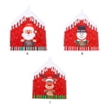 thumbnail image 4 of Cubierta de la silla del sombrero de Navidad Impresión de dibujos animados Suministros de arreglos de cocina Funda de Navidad de manga roja para Kits de decoración para fiestas Muñeco de nieve Moyic HA069379-02, 4 of 6