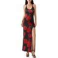 thumbnail image 2 of Yunliwuli Women's Long Slim Cami Dress Sleeveless Open Back High Split Floral Print Dresses, 2 of 10