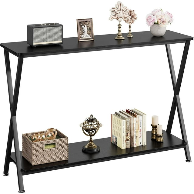 2-Tier Narrow Console Table, Small Entryway Sofa Table for Hallway, Bedroom, Living Room