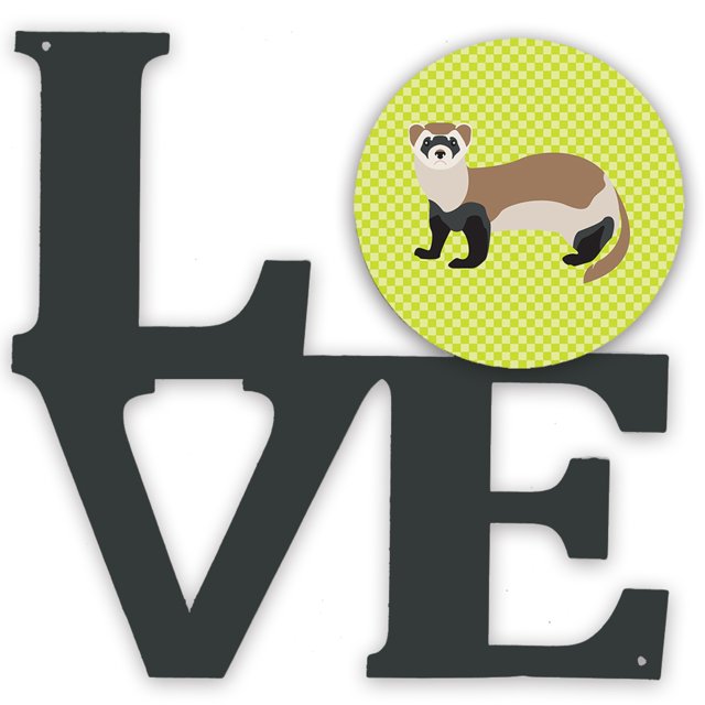 "Treasures Ferret Green Metal Love wall-decor, Multicolor" Caroline's Treasures BB7704WALV