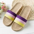thumbnail image 2 of ZTTD Women's Fashion Anti-Slip Linen Home Indoor Open Toe Flat Shoes Beach Slippers Yellow, 2 of 3