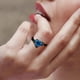thumbnail image 2 of Corazón Mar Zafiro Circón Negro Anillo en Forma de Anillo Decorativo para Niñas Anillo de Luz Boda Compromiso Artesanía, 2 of 4