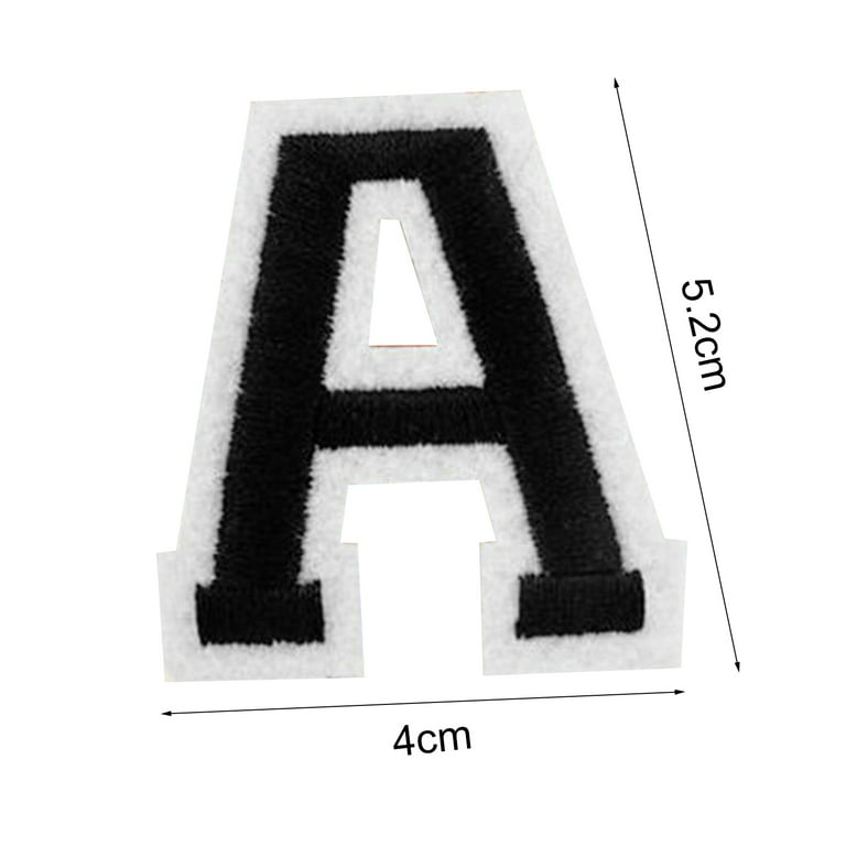 5.5cm Embroidered Letter Iron on Patch A-Z Chenille Letter Patches Varsity Fuzzy Patch Letters for Shirt (Color : Orange)