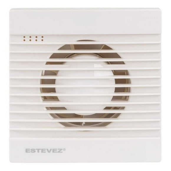 Estevez Extractor de Aire con Temporizador de 4 Pulgadas Para Baño, Cocina, Pared, Modelo 1204-BL-T(eco)