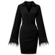 thumbnail image 3 of Vestido de manga larga acampanado, vestido cruzado con cuello en V y corte bajo, vestido ajustado para mujer para otoño e invierno, 3 of 5