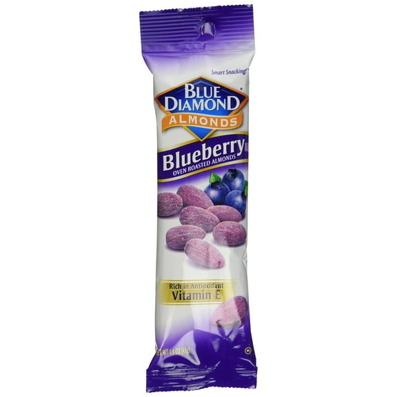 Blue Diamond Blueberry Flavored Almonds, 1.5 oz tubes Pack of 12-5332690726