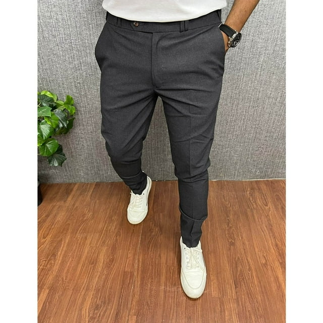 Pantalones largos de verano para hombre, de pierna recta, para uso diario, finos, informales, de negocios, de rayón