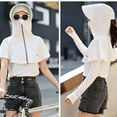 thumbnail image 5 of UTSJKR Unisex Full Coverage Sun Hood with Zip Closure for Spring Cycling Trip with Shoulder Flap for Run Breathable Cooling Silhouette UV Deflect White, 5 of 8