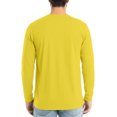 thumbnail image 5 of Dresfit Thermal Shirts for Men Solid Color Big and Tall Tshirts 2025 Oversized Long Sleeve Crew Neck Muscle Shirt Fall Stretch Lightweight Button Fashion Yellow 3XL, 5 of 7