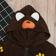 thumbnail image 6 of Odeerbi Toddler Winter Coat Kids Boys Outerwear Jackets Girls Hoody Jackets Zip Up Coats Sweatshirt Brown, 6 of 9