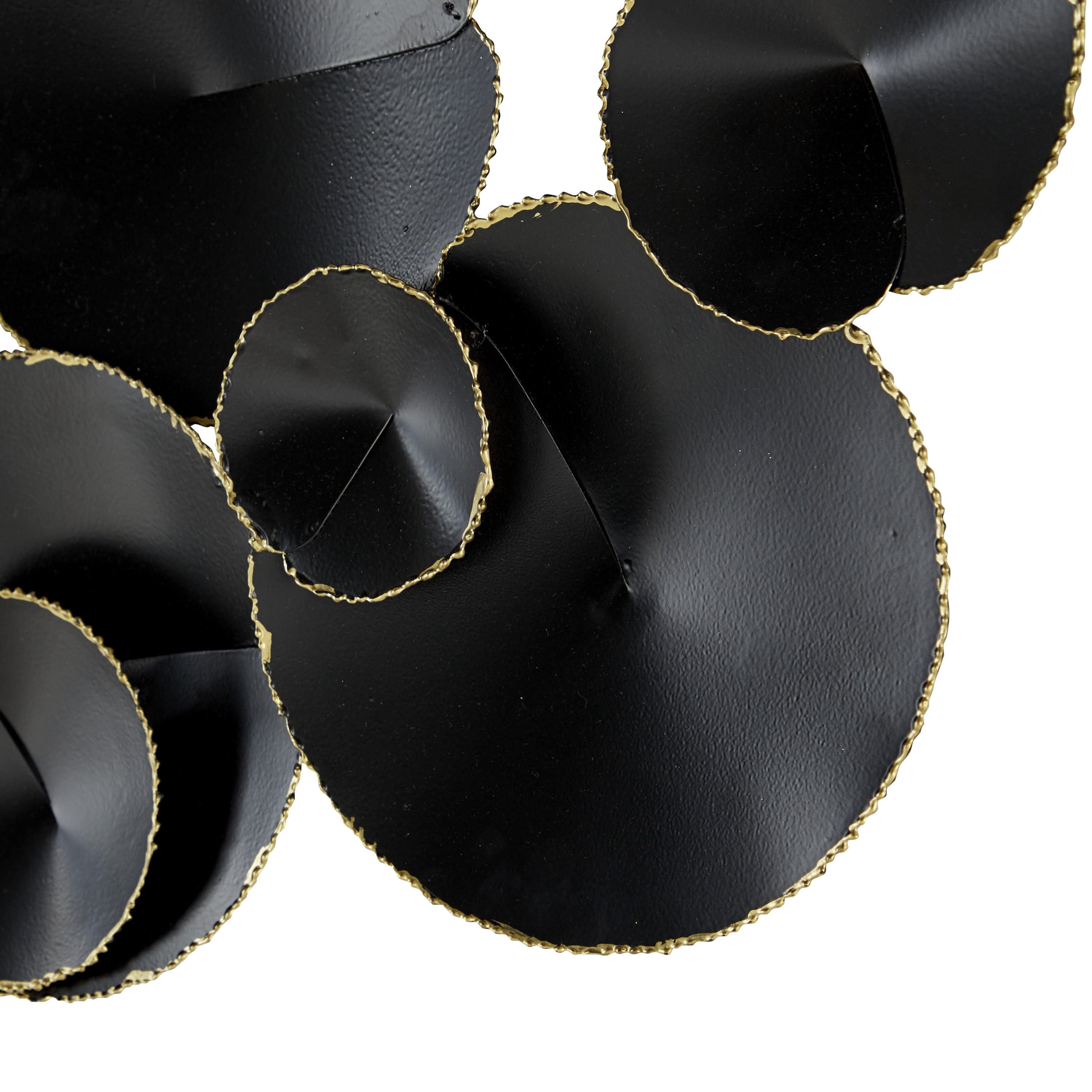 DecMode Black Metal Plate Wall Decor with Uneven Edges