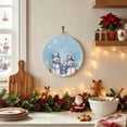 thumbnail image 2 of Welcome Sign for Front Door,Winter Blue Snowman Christmas Round Metal Welcome Front Porch Decoration,Snowflake Xmas Tree Wall Hanging Sign for Living Room Kitchen Hallway Housewarming Gift 6'', 2 of 9