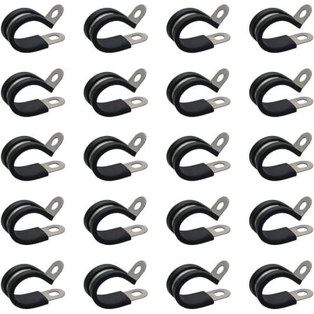

20 Pcs 1-1/4inch 32mm Stainless Steel Cable Clamps Rubber Cushioned Cable Clamps. Available in 1/4 3/8 1/2 3/4 1 1-1/4 1-1/2 1-3/4 2 .