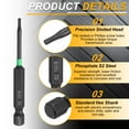 thumbnail image 5 of Uxcell 6pcs Triangle Screwdriver Bit 2.76" Magnetic Power Tools with 1/4" Hex Shank, 5 of 7