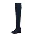 thumbnail image 1 of DREAM PAIRS Women's Over The Knee Thigh High Chunky Heel Boots Long Stretch Sexy Fall Boots LAURENCE DARK/BLUE Size 6.5, 1 of 2