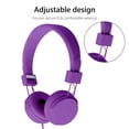 thumbnail image 6 of GJX Kids Foldable Over-Ear Wired Headphones, 3.5mm Jack, Noise Cancelling, Purple Noise Cancelling Headphones For Work, 6 of 7