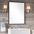 thumbnail image 3 of Floor Mirror Wall Mounted Leaning Hanging Rectangle Black 30"x22", 3 of 9