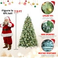 thumbnail image 6 of 7.5Ft Prelit Artificial Christmas Tree with 92 Pinecones, 1590 PVC & Pine Needles Mixed Fake Tree, 450 Warm Yellow Lights, Metal Base, Easy Installation, Holiday Decor, 6 of 8