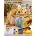 thumbnail image 4 of Fall Pumpkin Cat Sofa Couch Covers for Dog,Washable Sectional Couch Slipcovers for Loveseat with Tassels,Orange Gold Thanksgiving Sunflower Brown Lattice Non Slip Sofa Throw Cover Blanket L 71x102, 4 of 8