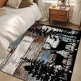 thumbnail image 4 of Teal Brown Deer Silhouettes Area Rugs 3'x5', Small Throw Rugs for Living Room Bedroom, Trees Wooden Retro Art Farmhouse Indoor Outdoor Rug Non-Slip Low Pile Carpet Runner Reversible Floor Mats, 4 of 8