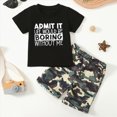 thumbnail image 2 of NIEWTR Boys' Athletic Shorts Set - 2 Piece Soft Short Sleeve T-Shirt and Quick Dry Gym Shorts Set for Boys(Black,4-5 Years), 2 of 7