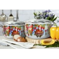thumbnail image 4 of Enameled Aluminum Soup Pot Pomegranate Belly Deep Casserole Cooking Pot with Glass Lid Enameled Camping Cookware Camping Stockpot for Cooking (4-qt. (3.8 L)), 4 of 6