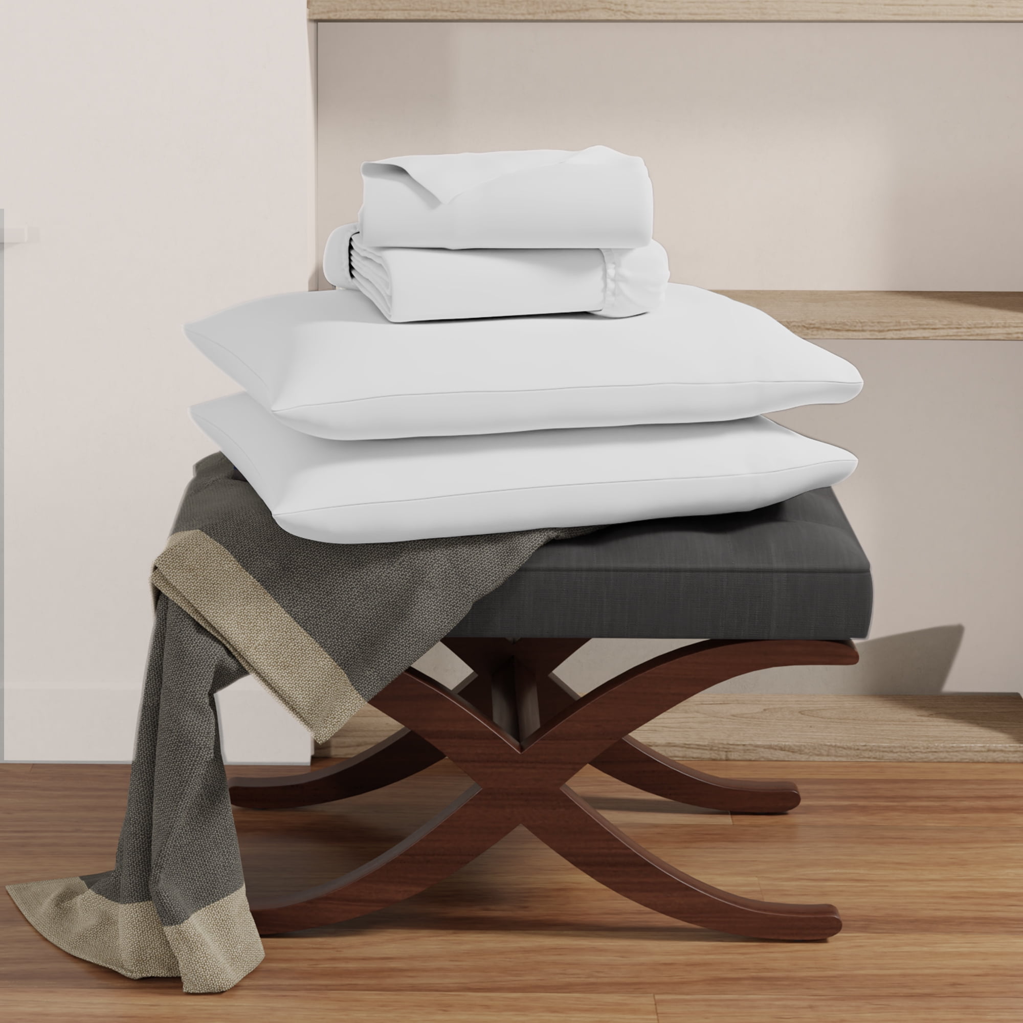 100% Organic Cotton Full Percale Bedsheet Set, Ultra Light, Breathable ...