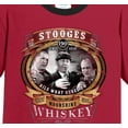 thumbnail image 2 of Mens Three Stooges Moonshine Whiskey 100% Cotton Ringer Tee Shirt, Medium Navy/Gold, 2 of 5
