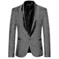 thumbnail image 1 of Mens Fashion Sequin Casual Blazer Wediing Celebration Suit Jacket, 1 of 2