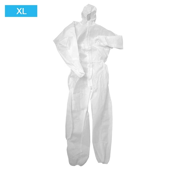 Waterproof Disposable Protective Coverall Suit with Hat - XL Size, Anti-Oil Clothing Protection