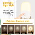 thumbnail image 2 of Kunmingshisd (95x56x20mm) Luz Nocturna LED, Toma Eléctrica Luz Nocturna con 5 Niveles de Brillo y Sensor de Luz, Luz Nocturna Infantil Plug and Play Lámpara Nocturna para Dormitorio, Cocina, Pasillo,, 2 of 5