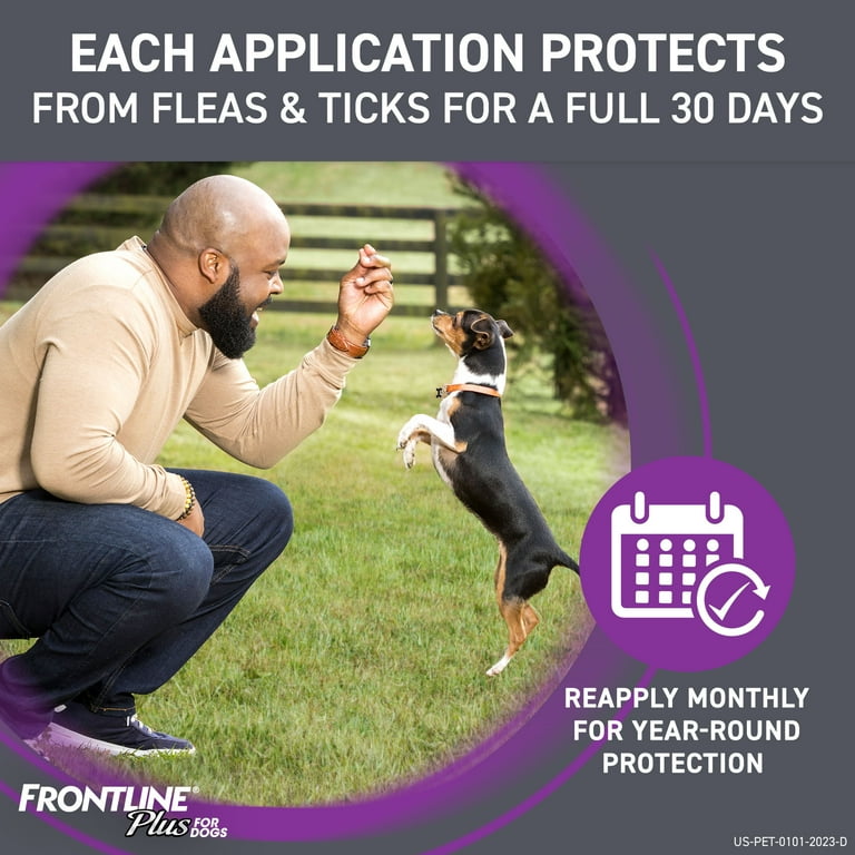 FRONTLINE Plus For Dogs Flea Tick Small Breed Dog Spot Treatment 5 22 lbs 3ct Walmart