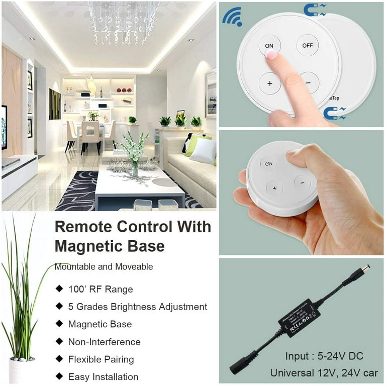 Light Switch Wireless Remote, Magnetic Switch Led Lights