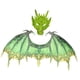 thumbnail image 2 of Disfraz de dragón para adultos Máscara de dinosaurio Juegos Accesorios con correa elástica Ala de dinosaurio Disfraces para fiestas Favores Es Verde Yinane Disfraz de juego de simulación, 2 of 8