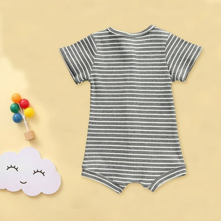 

Hunpta Newborn Infant Baby Girls Boys Short Sleeve Stripe Bodysuit Romper Jumpsuit