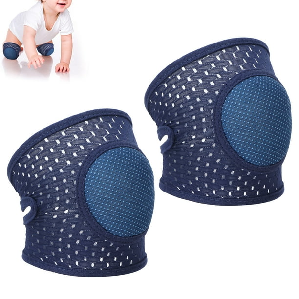 Youthink Baby Crawling Knee Pads Breathable Baby Knee Pads Comfortable Wearing Elastic For Kids For Home Use For Walk Learning Grey navy Blue Other