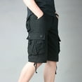 thumbnail image 5 of HOOMEUMY Men's Cotton Cargo Shorts Multi Pockets Breathable Quick Dry Straight Fit Bermuda Shorts Summer Beachwear Black S, 5 of 6